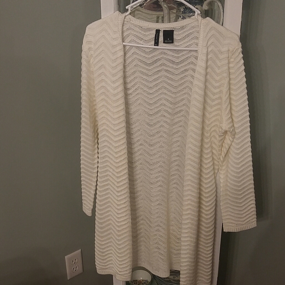 New Directions Long Cream Cardigan